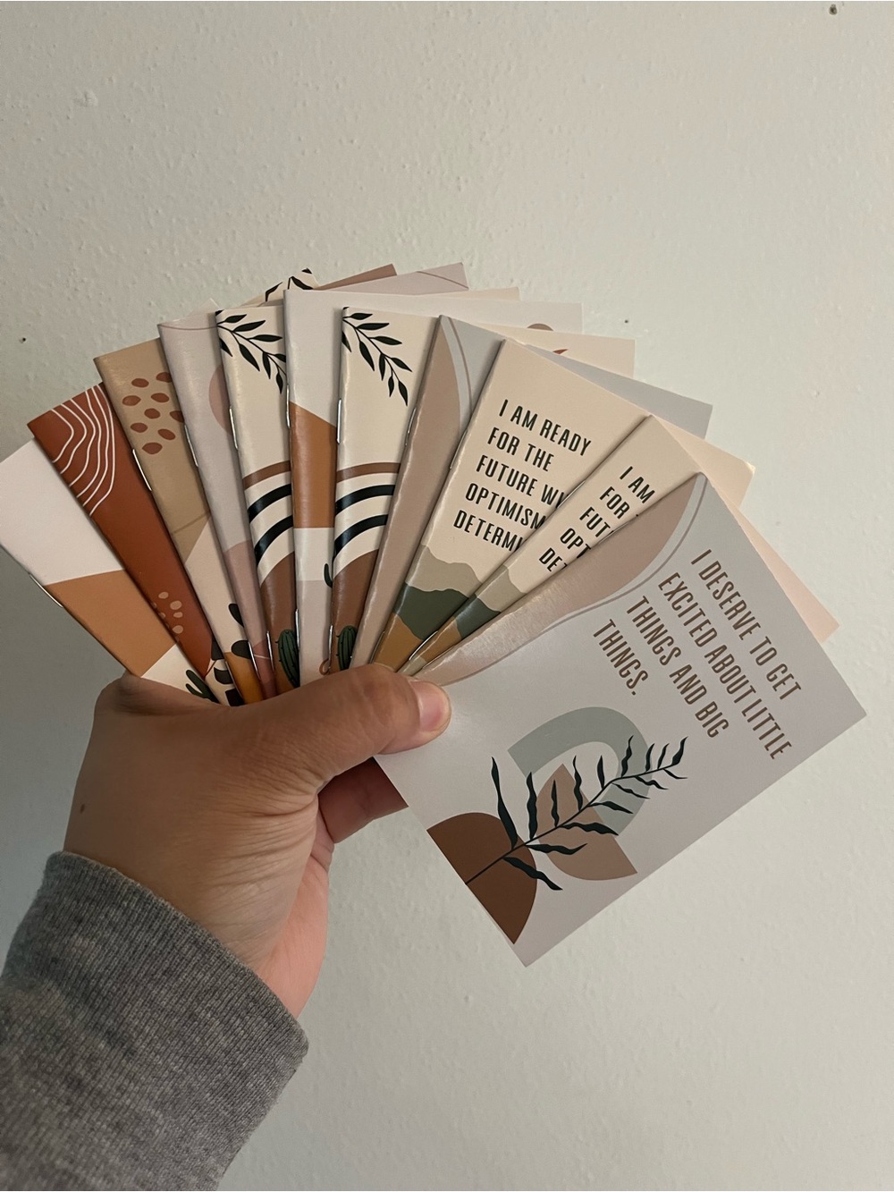 Boho inspired mini positive affirmation notebooks